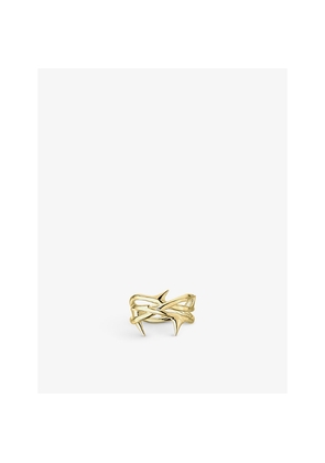 Womens Shaun Leane Rose Thorn Yellow Gold-Plated Vermeil Sterling-Silver Ring