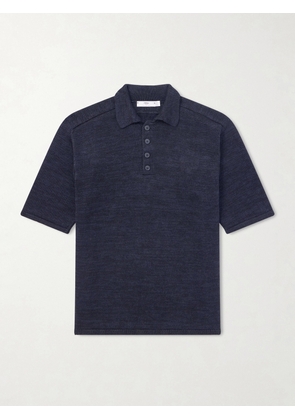 Inis Meáin - Knitted Linen Polo Shirt - Men - Black - S