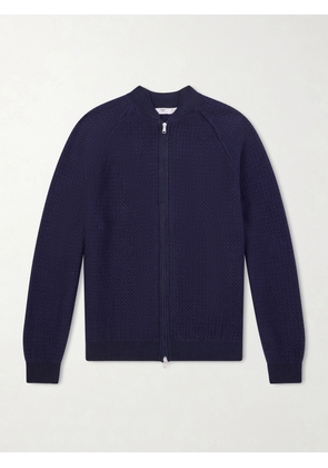 Inis Meáin - Tonnta Merino Wool, Baby Alpaca and Silk-Blend Bomber Jacket - Men - Blue - S