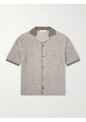Inis Meáin - Tonnta Camp-Collar Linen, Cotton and Cashmere-Blend Shirt - Men - Green - S