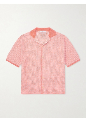 Inis Meáin - Tonnta Camp-Collar Linen, Cotton and Cashmere-Blend Shirt - Men - Orange - S