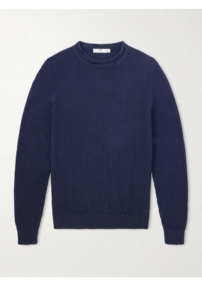 Inis Meáin - Moss Ribbed Linen and Cotton-Blend Sweater - Men - Blue - S