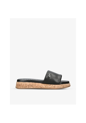 Womens Carvela Cloud Logo-Embellished Flat Leather Mules