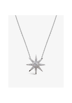 Womens Carat London Atrias Star-Shaped Sterling Silver and Cubic Zirconia Pendant Necklace