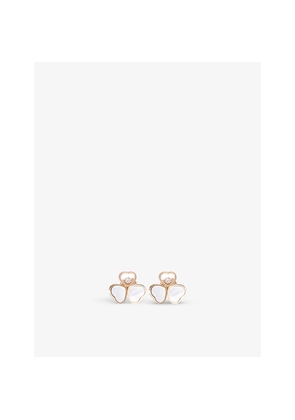 Chopard Happy Hearts Wings 18ct Rose-Gold, 0.1ct Brilliant-Cut Diamond and Mother-Of-Pearl Earrings