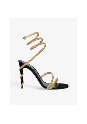 Womens Rene Caovilla Margot Jewelled Leather Heeled Sandals