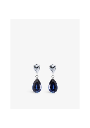 Womens Carat London Arabella 9ct White-Gold and Cubic Zirconia Drop Earrings