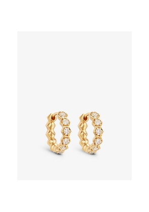 Womens Astley Clarke Deco 18ct Yellow Gold Vermeil and White Sapphire Huggie Earrings