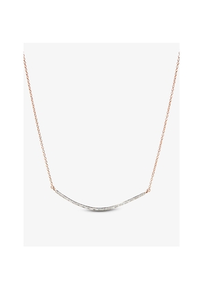 Womens Monica Vinader Riva Wave 18ct Recycled Rose Gold-Plated Vermeil Sterling Silver and 0.05ct Round-Cut Diamond Necklace
