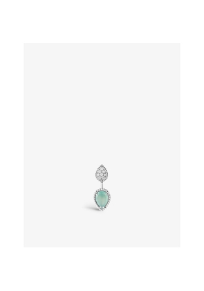 Boucheron Serpent Bohème 18ct White-Gold, 0.16ct Diamond and 1.53ct Aquaprase Single Stud Earring