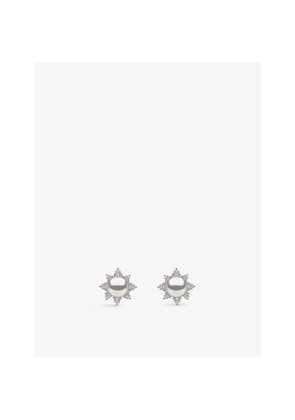 Yoko London Trend 18ct White-Gold, 0.305ct Brilliant-Cut Diamond and Freshwater Pearl Earrings