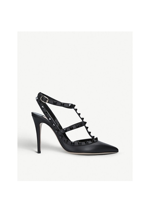 Womens Valentino Garavani So Noir 100 Studded Leather Courts