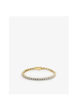 Womens Carat London Francine Yellow-Gold Plated Vermeil Sterling-Silver and 3.05ct Cubic Zirconia Tennis Bracelet