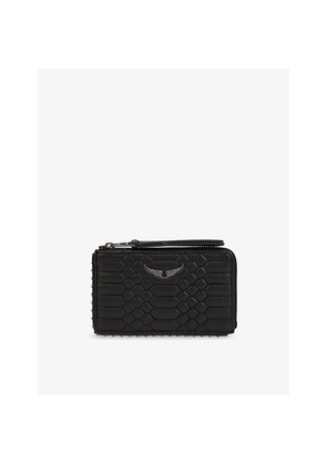 Womens Zadig&Voltaire Logo-Plaque Leather Cardholder