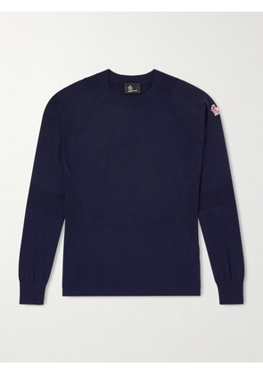 Moncler Grenoble - Logo-Appliquéd Crepe Sweater - Men - Blue - S