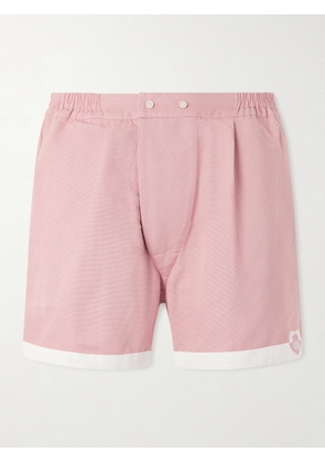 BODE - Heart Deco Straight-Leg Logo-Appliquéd Cotton-Faille Shorts - Men - Pink - S