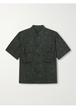 Sacai - Layered Floral-Print Woven Shirt - Men - Green - 1