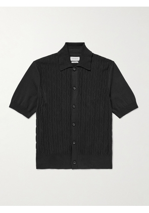 Oliver Spencer - Rossell Cable-Knit Organic Cotton Shirt - Men - Black - S