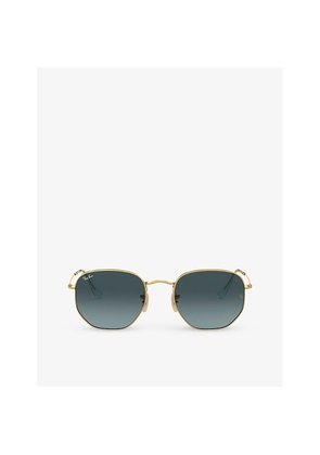 Ray-Ban Rb3548N Gold-Tone Metal and Glass Hexagonal Sunglasses