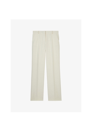 Womens The Kooples Straight-Leg High-Rise Stretch-Woven Trousers