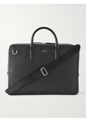 Smythson - Panama Cross-Grain Leather Briefcase - Men - Black
