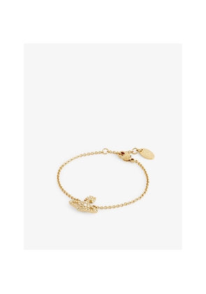 Womens Vivienne Westwood Jewellery Grace Bas Relief Gold Plated Brass and Swarovski Crystal Bracelet