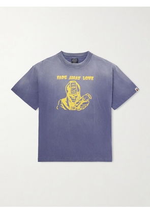 SAINT MXXXXXX - BAPE® Distressed Printed Cotton-Jersey T-Shirt - Men - Blue - S