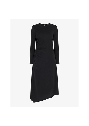 Womens Whistles Ruched Modal-Blend Jersey Midi Dress