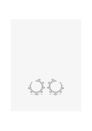 Yoko London Sleek 18ct White Gold, 0.704ct Diamond and Pearl Earrings