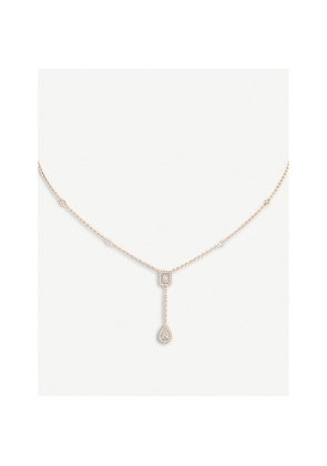 Messika My Twin 18ct Pink-Gold and 0.10ct Diamond Tie Necklace