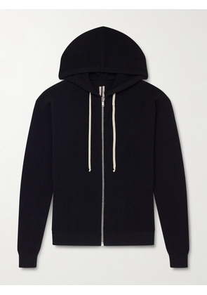 Rick Owens - Ribbed Virgin Wool Zip-Up Hoodie - Men - Black - XS