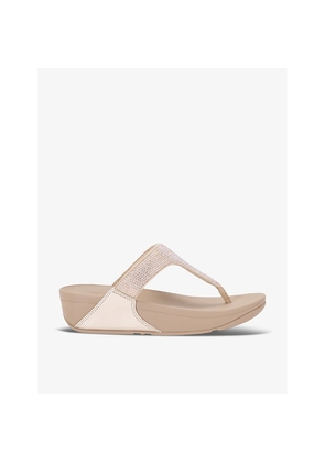 Womens Fitflop Lulu Glitter Rhinestone-Embellished Rubber Sandals