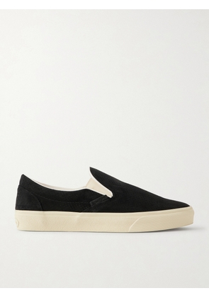 TOM FORD - Perforated Suede Slip-On Sneakers - Men - Black - EU 40