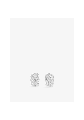 Boucheron Plume De Paon XS 18ct White-Gold, 0.50ct and 0.30ct Round-Brilliant Diamond Stud Earrings