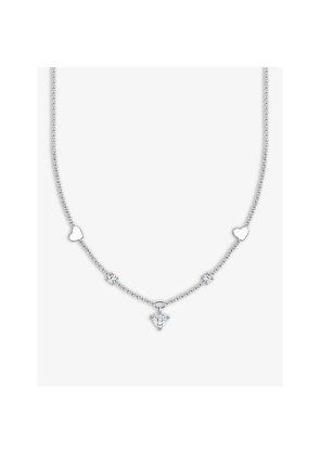 Womens Thomas Sabo Hearts and White Sterling-Silver and Cubic Zirconia Pendant Necklace