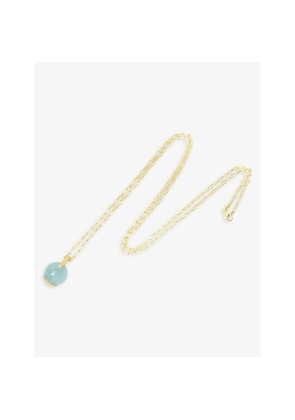 Womens La Maison Couture Niin Luna 18ct Yellow Gold-Plated Sterling-Silver and Aquamarine Pendant Necklace
