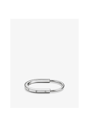 Tiffany & Co Lock 18ct White-Gold and 0.31ct Diamond Bangle Bracelet