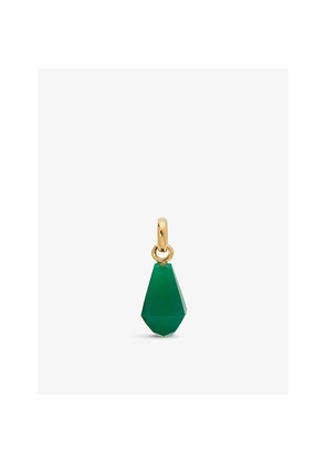 Womens Monica Vinader Geometric Gemstone 18ct Gold Vermeil Sterling Silver and Green Onyx Pendant