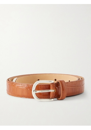 mfpen - Occasion 2cm Croc-Effect Leather Belt - Men - Brown