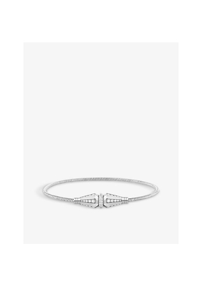 Mens Jack De Boucheron Single 18ct White-Gold and 1.04ct Round Diamond Bracelet