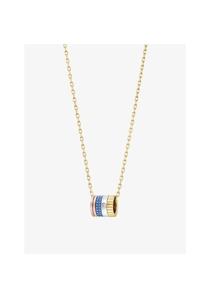Mens Boucheron Quatre Blue Edition 18ct Rose-Gold, Yellow-Gold, White-Gold, Ceramic and 0.01ct Diamond Pendant Necklace