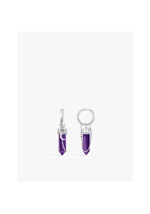 Womens Thomas Sabo Chain-Drop Sterling-Silver and Imitation Amethyst Earrings