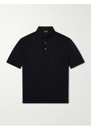 Zegna - Wool Polo Shirt - Men - Black - IT 48