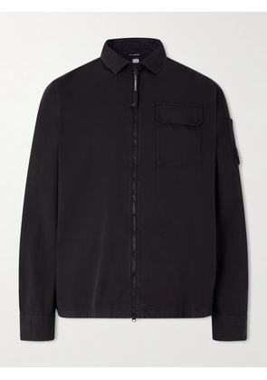 C.P. Company - Logo-Appliquéd Organic Cotton-Gabardine Overshirt - Men - Black - S