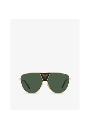 Prada Pr 69Zs Shield-Frame Metal Sunglasses