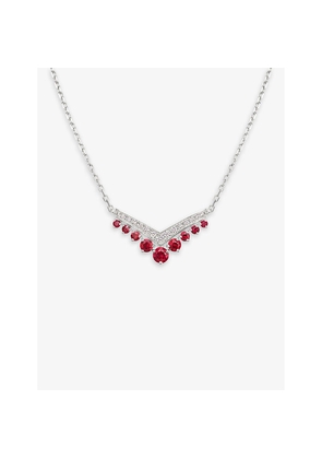 Chaumet Joséphine Aigrette 18ct White-Gold, 0.23ct Brilliant-Cut Diamond and Ruby Pendant Necklace