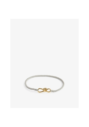 Womens Bottega Veneta Knot Logo-Engraved Leather Belt