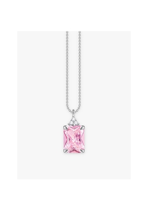 Womens Thomas Sabo Octagon-Cut Stone 925 Sterling-Silver and Cubic Zirconia Pendant Necklace