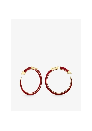 Womens Shaun Leane Sabre Solis 18ct Yellow Gold-Plated Vermeil Sterling-Silver and Enamel Hoop Earrings