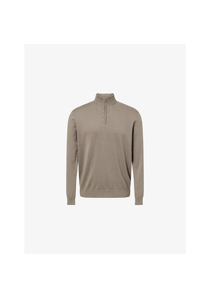 Mens Arne Funnel-Neck Relaxed-Fit Cotton-Knit Jumper